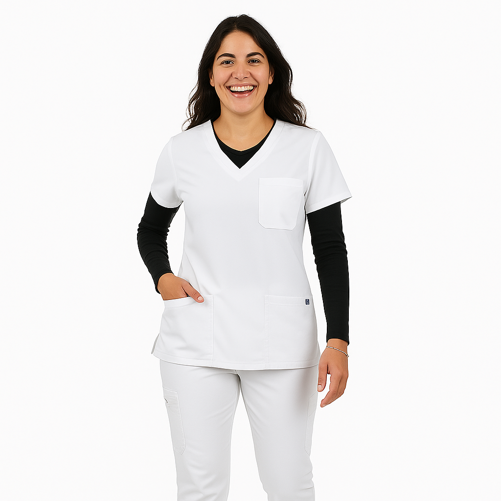 Remera Escote V Manga Larga Mujer