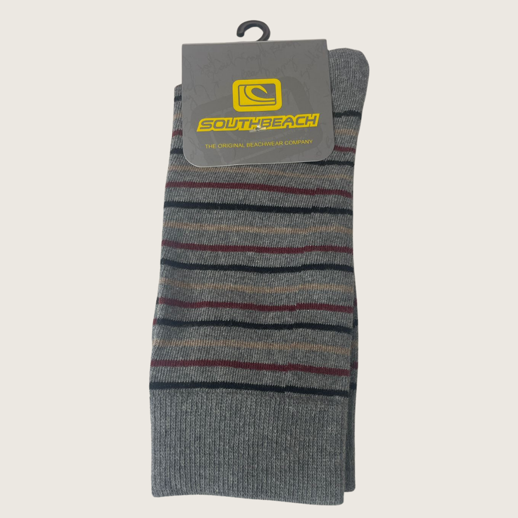 Media algodón c/rayas finas (surtido)