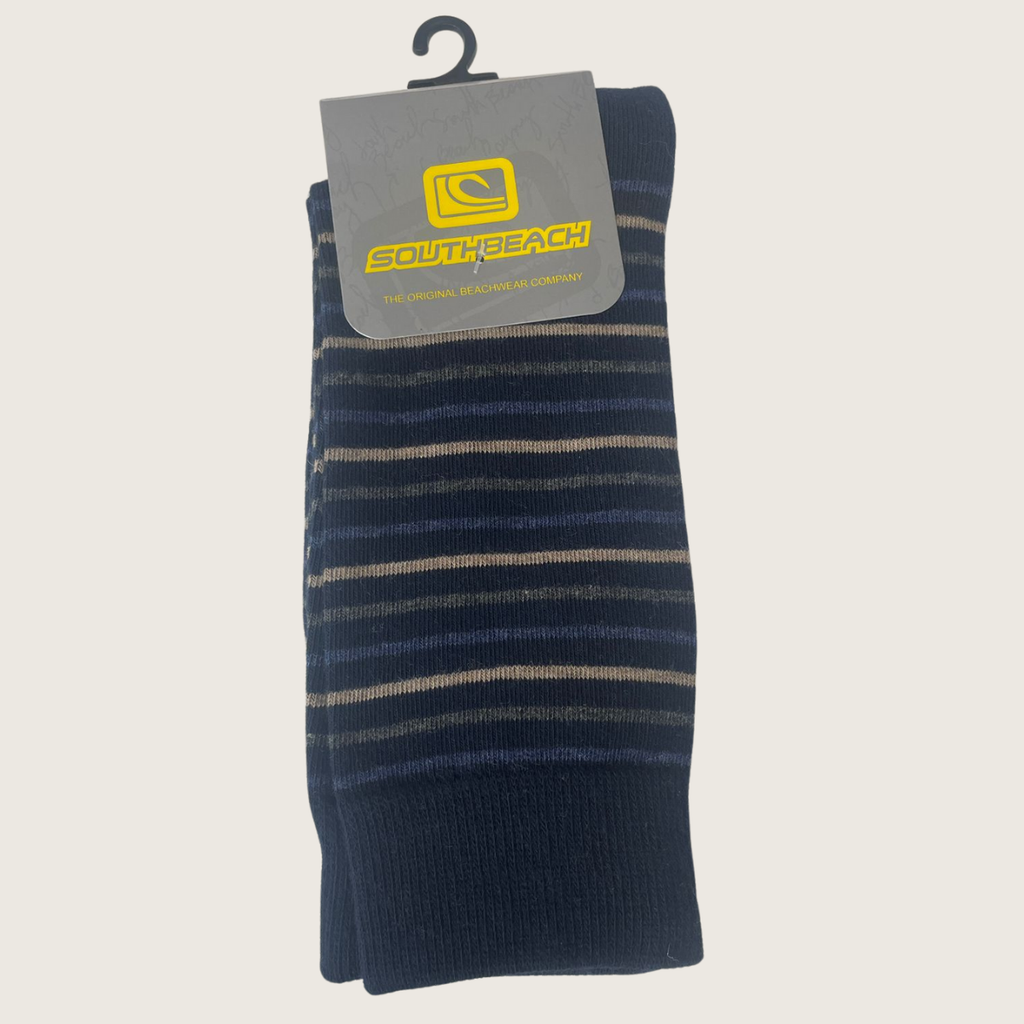 Media algodón c/rayas finas (surtido)