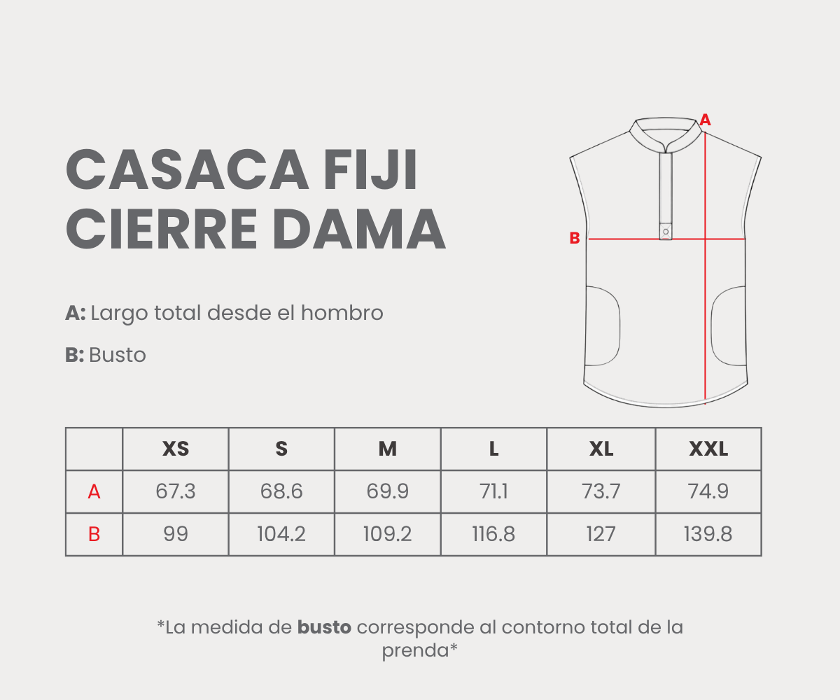 Casaca Fiji Con Cierre Spandex Dama